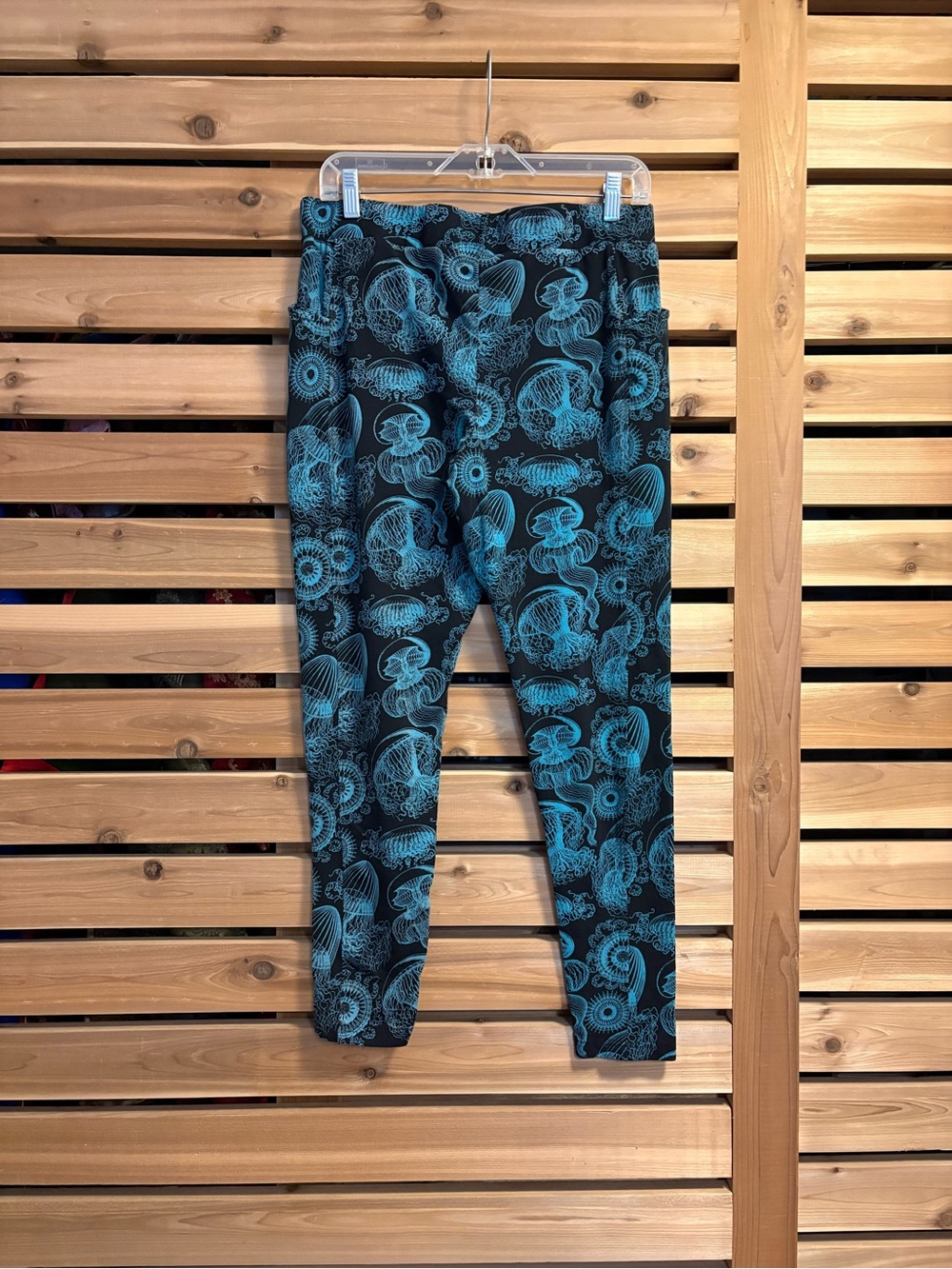 Svaha Black & Teal Jellyfish Print Cotton Leggings XL